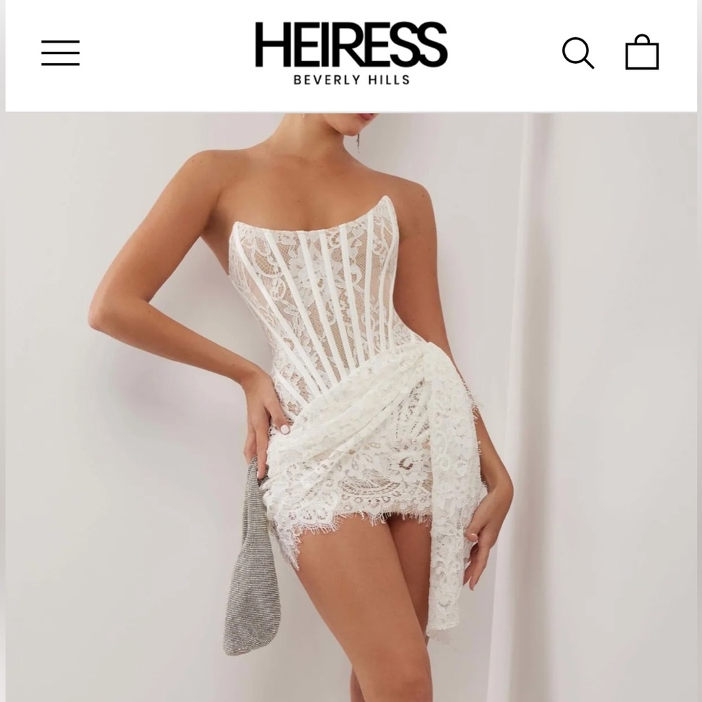 White corset mini dress from Heiress